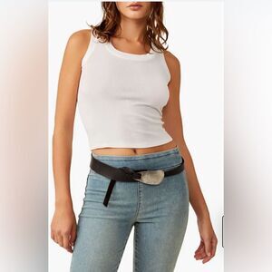 Free People belt Oyster Bay black hip belt new one size M/L. NWT